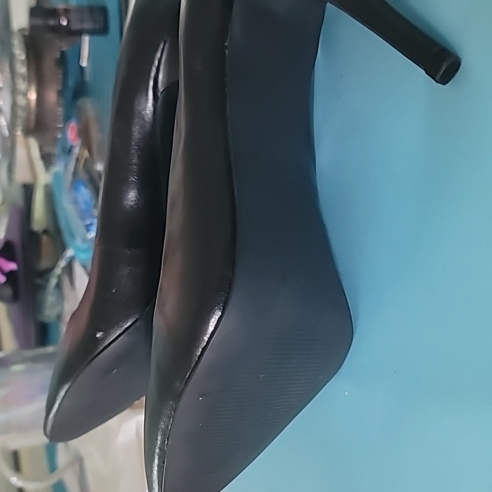 Nine West Women's Shoes Black Leather Sz 8.5 Heels Sleek Professional Career - Picture 9 of 12